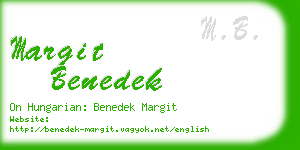 margit benedek business card